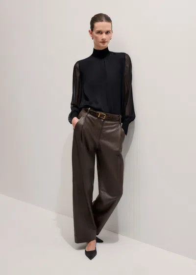 Me+em Silk Chic Rib Straight Blouse Black