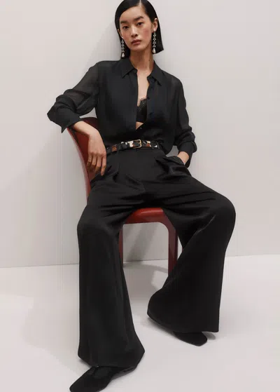 Me+em Evening Sheer Silk Blouse Black