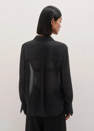Me+em Evening Sheer Silk Blouse Black