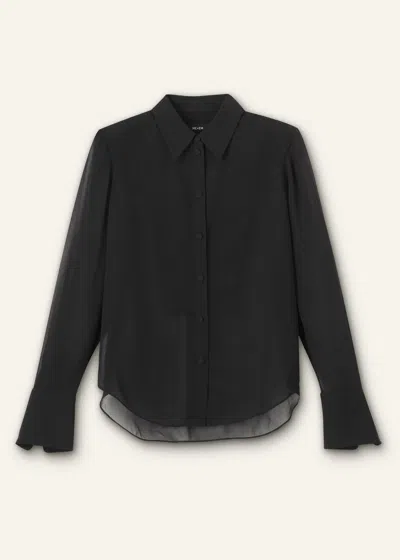 Me+em Evening Sheer Silk Blouse Black