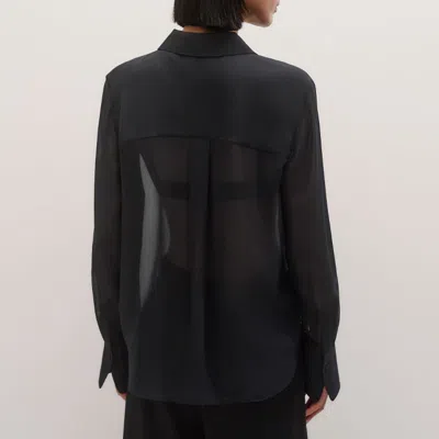 Me+em Evening Sheer Silk Blouse Black