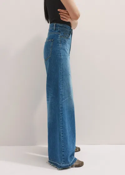 Me+em Distressed Ultimate Wide-leg Jean Authentic Blue