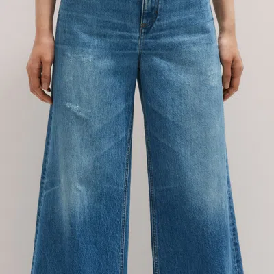 Me+em Distressed Ultimate Wide-leg Jean Authentic Blue