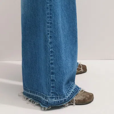Me+em Distressed Ultimate Wide-leg Jean Authentic Blue