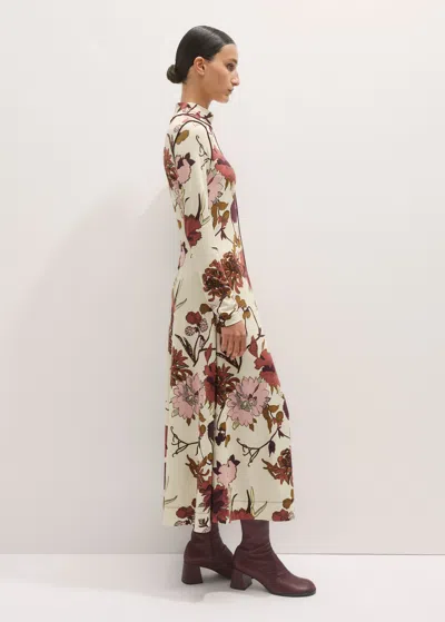 Me+em High Neck Jersey Maxi Dress Cream Multi