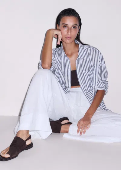 Me+em Asymmetric Toe Loop Sandal Chocolate In Brown