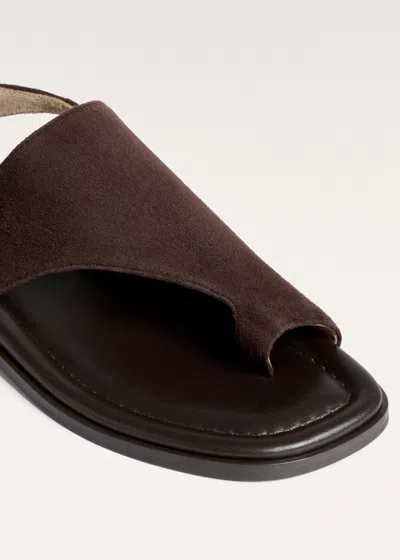 Me+em Asymmetric Toe Loop Sandal Chocolate In Brown