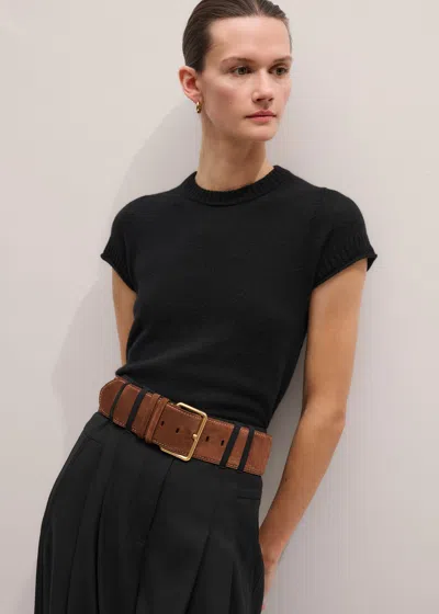 Me+em Cashmere Shrunken Baby T-shirt In Black