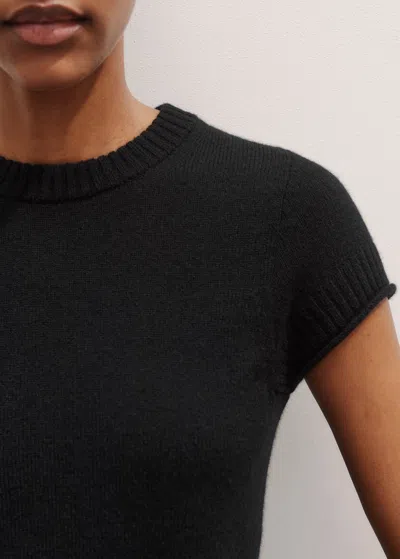 Me+em Cashmere Shrunken Baby T-shirt In Black