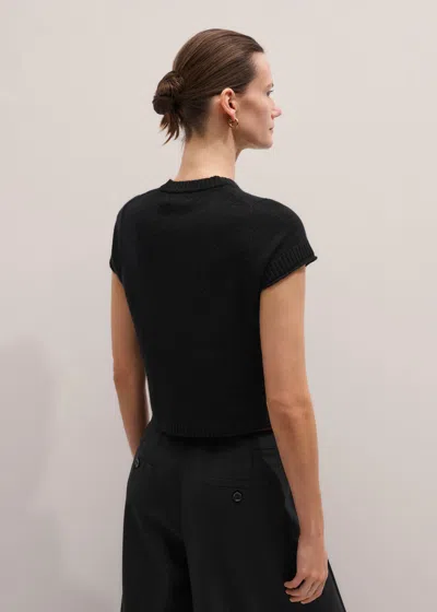 Me+em Cashmere Shrunken Baby T-shirt In Black