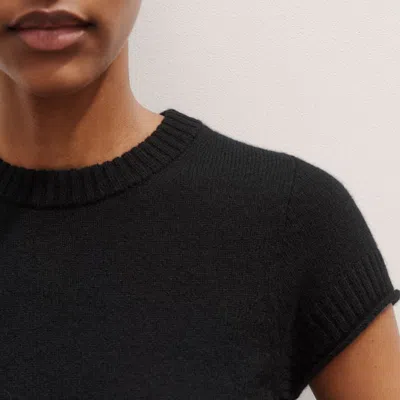 Me+em Cashmere Shrunken Baby T-shirt In Black