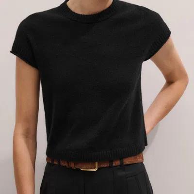 Me+em Cashmere Shrunken Baby T-shirt In Black