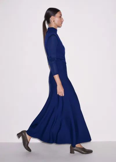 Me+em High Neck Knit Maxi Dress + Layering Top Jewel Blue