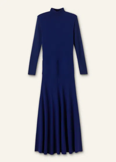 Me+em High Neck Knit Maxi Dress + Layering Top Jewel Blue