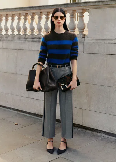 Me+em Stripe Crop Sweater In Multi