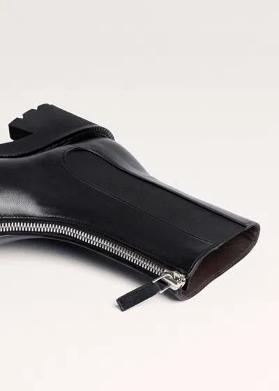 Me+em Zip Front Boot Black In Black