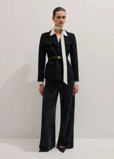 Me+em Ruched Elasticated Belt Black In Black