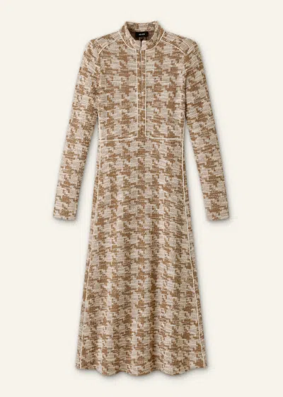 Me+em Travel Tweed Midi Dress Camel/ivory In Multi