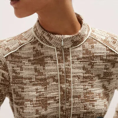 Me+em Travel Tweed Midi Dress Camel/ivory In Multi