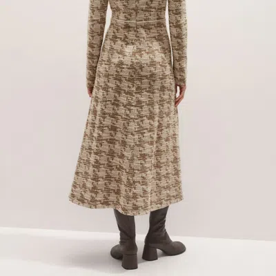 Me+em Travel Tweed Midi Dress Camel/ivory In Multi