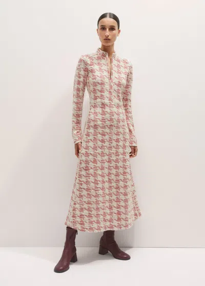 Me+em Travel Tweed Midi Dress Red/ivory In Brown