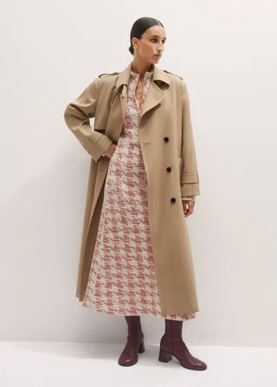 Me+em Travel Tweed Midi Dress Red/ivory In Brown