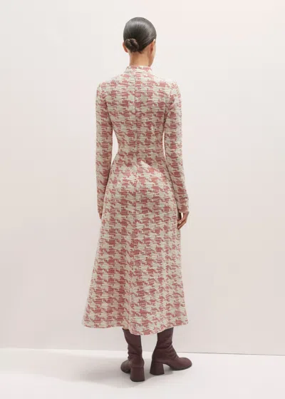 Me+em Travel Tweed Midi Dress Red/ivory In Brown