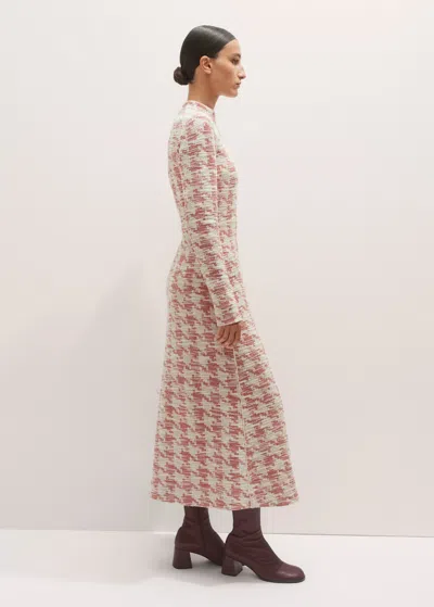 Me+em Travel Tweed Midi Dress Red/ivory In Brown