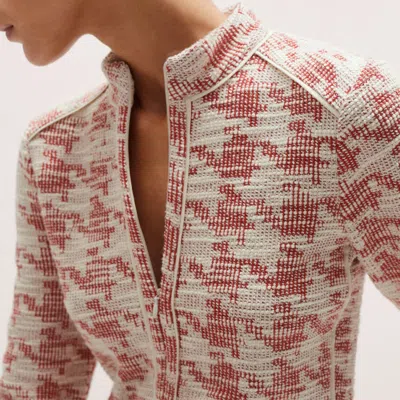 Me+em Travel Tweed Midi Dress Red/ivory In Brown