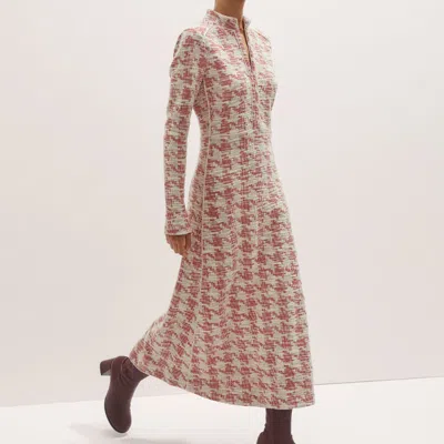 Me+em Travel Tweed Midi Dress Red/ivory In Brown