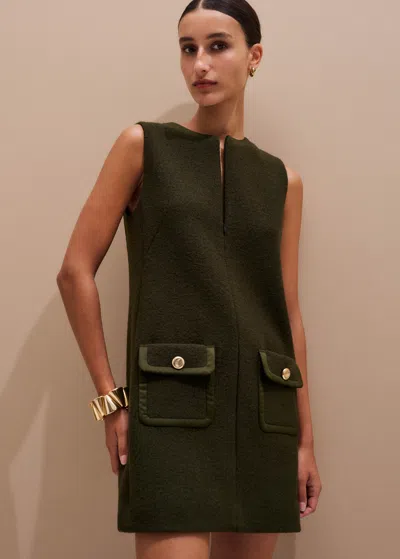 Me+em Bound Mini Shift Dress Intense Olive In Neutral