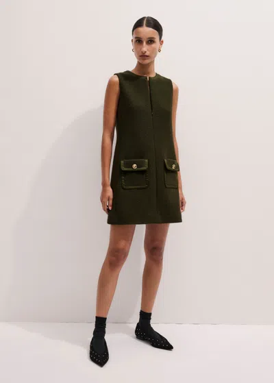 Me+em Bound Mini Shift Dress Intense Olive In Neutral