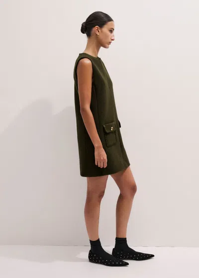 Me+em Bound Mini Shift Dress Intense Olive In Neutral