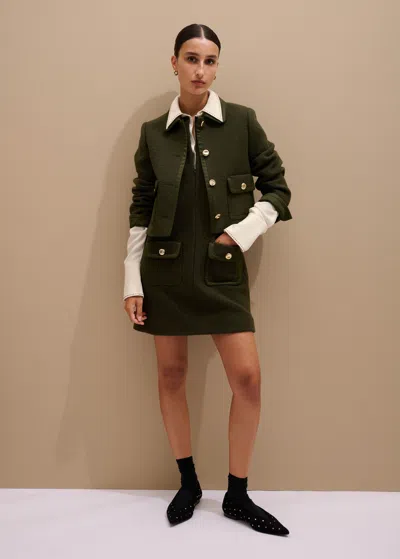 Me+em Bound Mini Shift Dress Intense Olive In Neutral