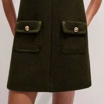 Me+em Bound Mini Shift Dress Intense Olive In Neutral