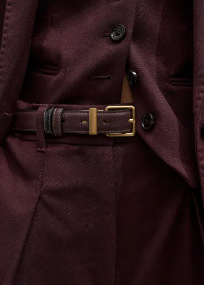 Me+em Reversible Belt + Keeper Deep Merlot/black Patent In Burgundy