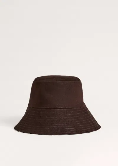 Me+em Maxi Straw Hat Chocolate In Brown