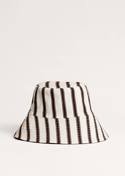 Me+em Maxi Straw Hat Chocolate In Brown