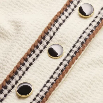 Me+em Crochet Trim Fit And Flare Midi Dress Cream In White