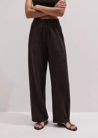 Me+em Drawstring Hem Pant In Brown