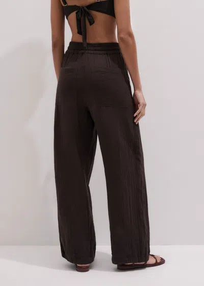 Me+em Drawstring Hem Pant In Brown