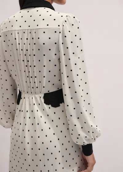 Me+em Winter Polka Dot Lace Trim Maxi Dress Cream Black In White