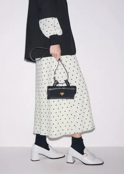 Me+em Winter Polka Dot Lace Trim Maxi Dress Cream Black In White