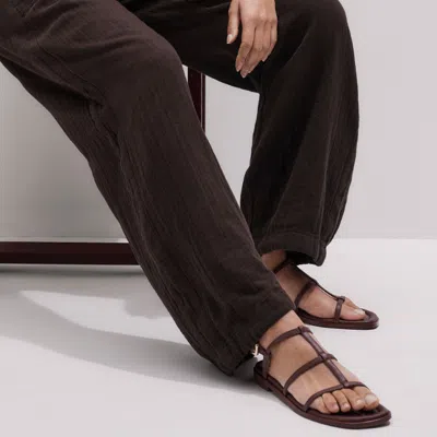 Me+em Drawstring Hem Pant In Brown
