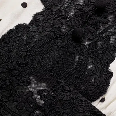 Me+em Winter Polka Dot Lace Trim Maxi Dress Cream Black In White