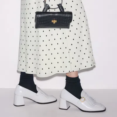 Me+em Winter Polka Dot Lace Trim Maxi Dress Cream Black In White