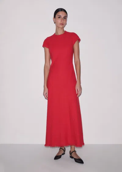 Me+em Bias Cut Am-pm Maxi Dress Rose Petal Red