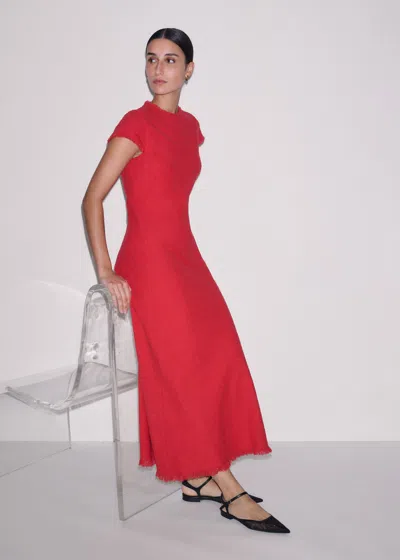 Me+em Bias Cut Am-pm Maxi Dress Rose Petal Red