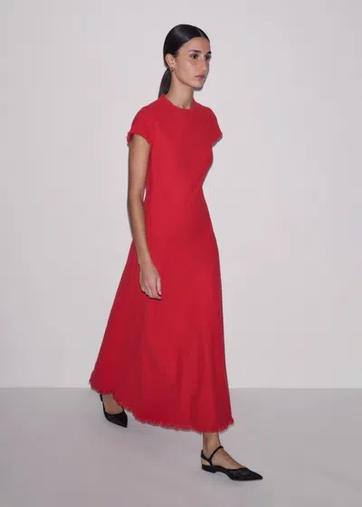 Me+em Bias Cut Am-pm Maxi Dress Rose Petal Red