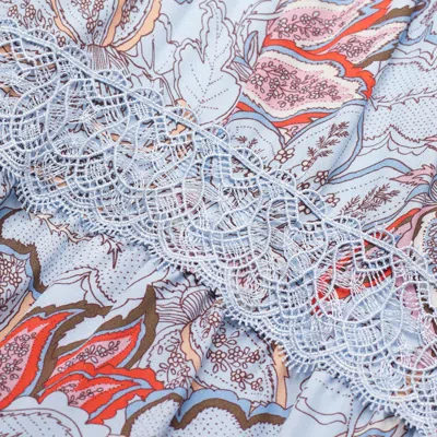 Me+em Silk Delicate Paisley Print Fit And Flare Maxi Dress Blue/multi